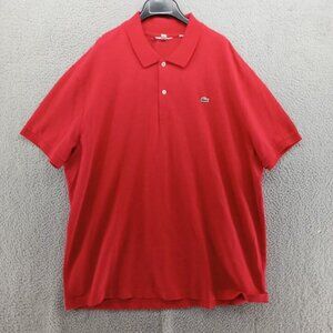 Lacoste Shirt Mens 4XL Red Performance Weave Preppy‎ Polo Runs Small No Tags